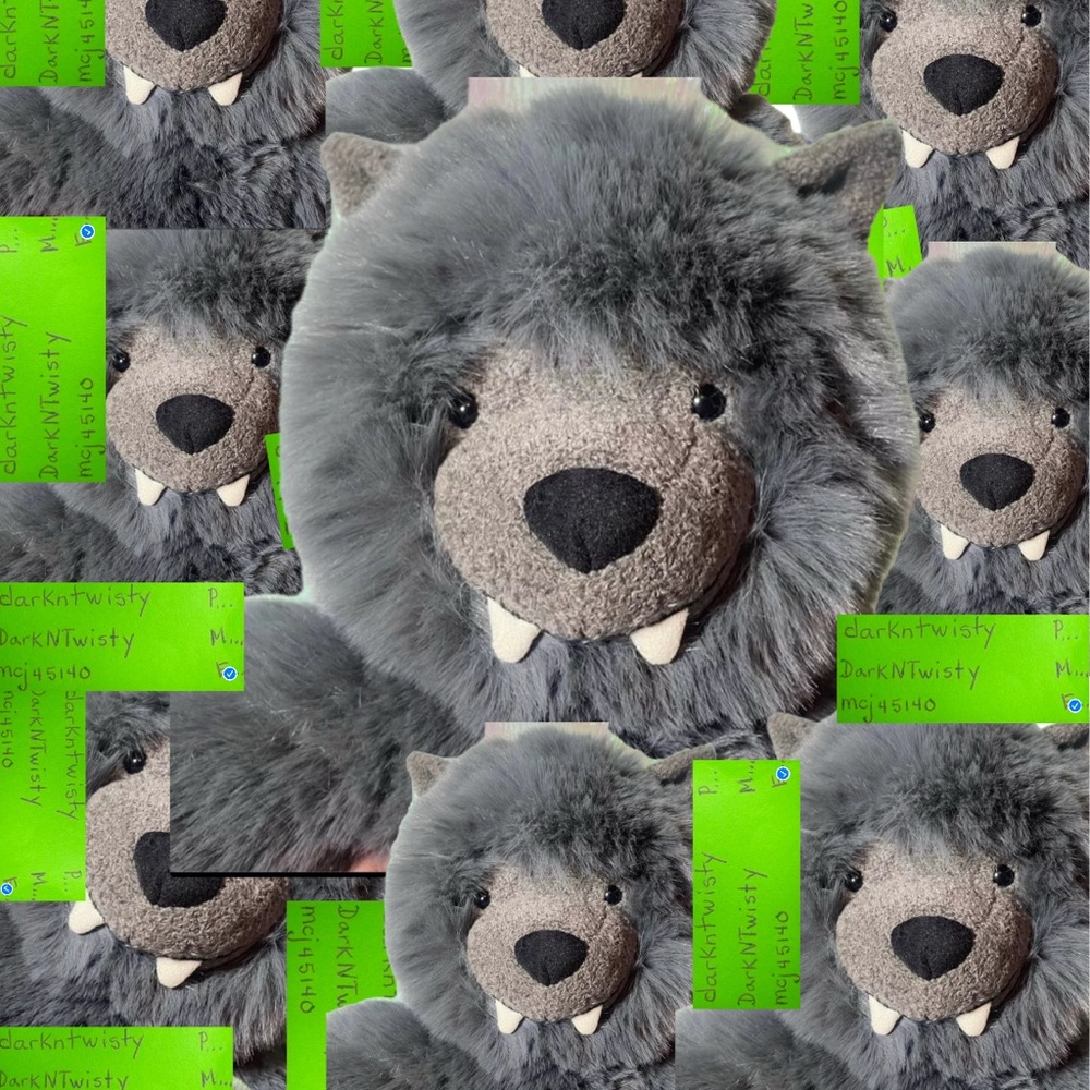 RETIRED RARE BNWT Jellycat Wilf Wolf SEALED IN MFG PLASTIC GR8 GIFT - Picture 4 of 15
